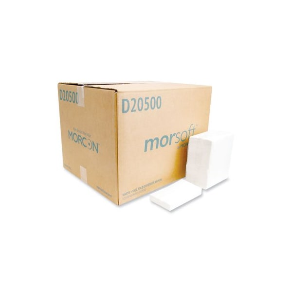 Morcon MORSOFT DISPENSER NAPKINS, 1-PLY, 6 X 13.5, WHITE, 20PK D20500 - main